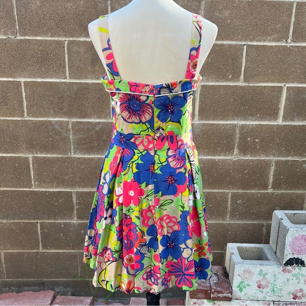 BEACH BASH By Art & Tatyana Floratina Floral Fit & Flare Mini Dress Size Medium - Picture 6 of 12